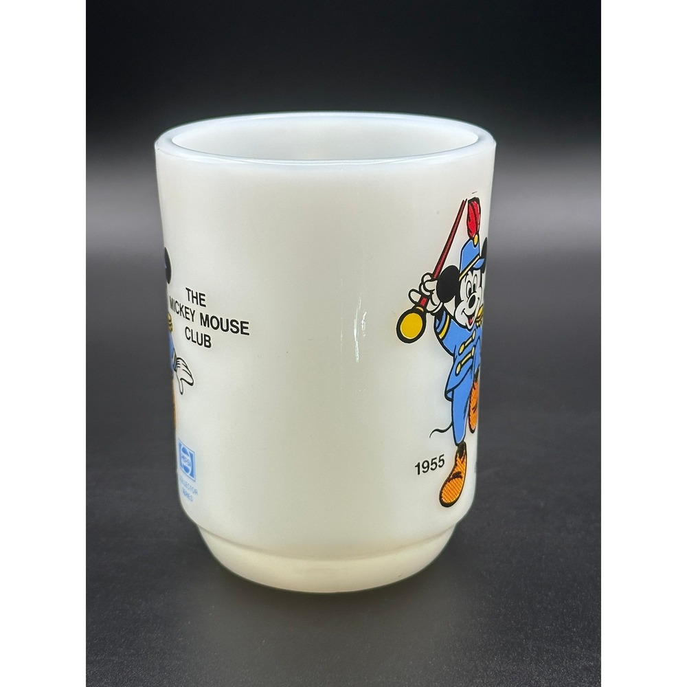 Vintage Anchor Hocking Mickey Mouse Club 1955 Milk Glass Mug Pepsi Collector - Picture 8 of 10